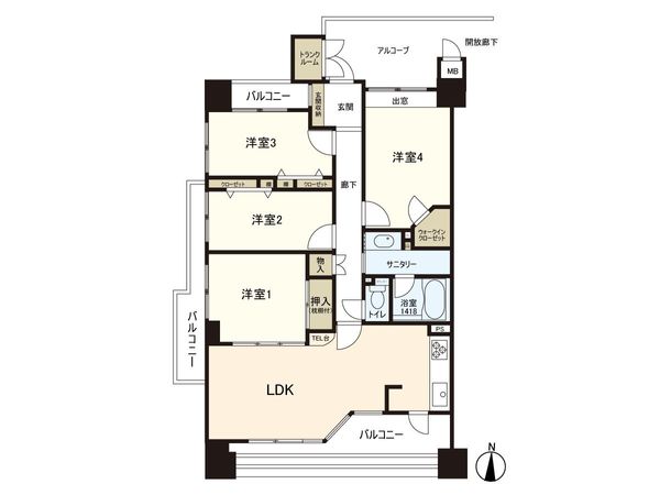 D’レスティアブランオーブ新田東 間取図(平面図) D’レスティアブランオーブ新田東 間取図(平面図)