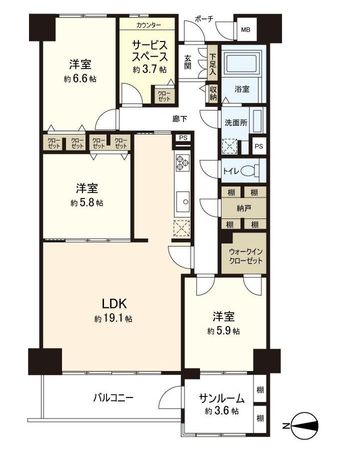 錦ヶ丘セントラルハイツ 間取図(平面図)