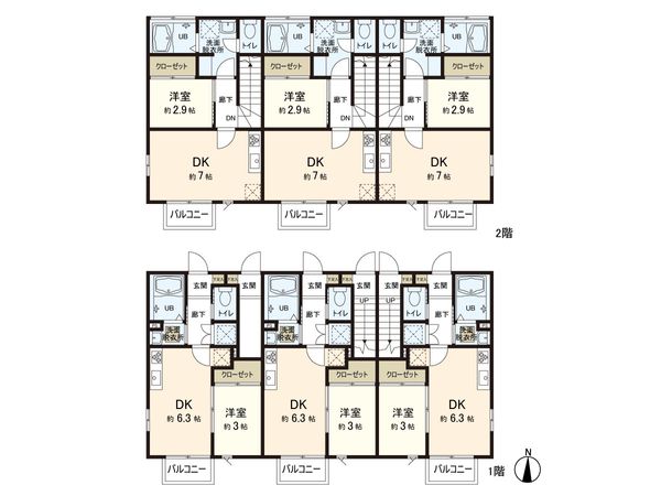 ロジュマン北仙台 間取図(平面図) ロジュマン北仙台 間取図(平面図)