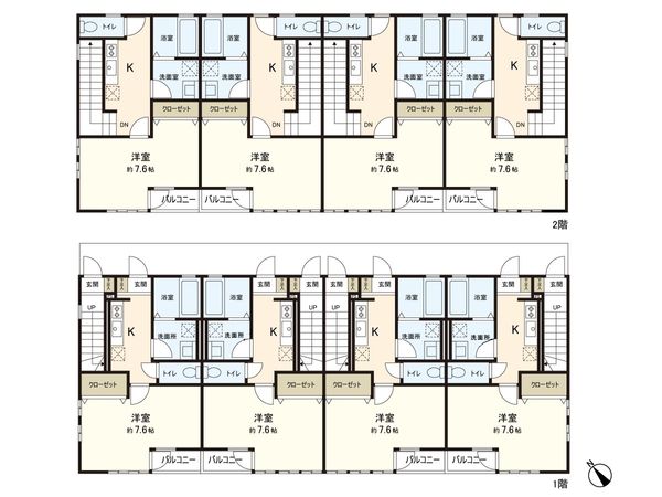 ジュネス米ヶ袋Ⅱ 一棟アパート 間取図(平面図) ジュネス米ヶ袋Ⅱ 一棟アパート 間取図(平面図)