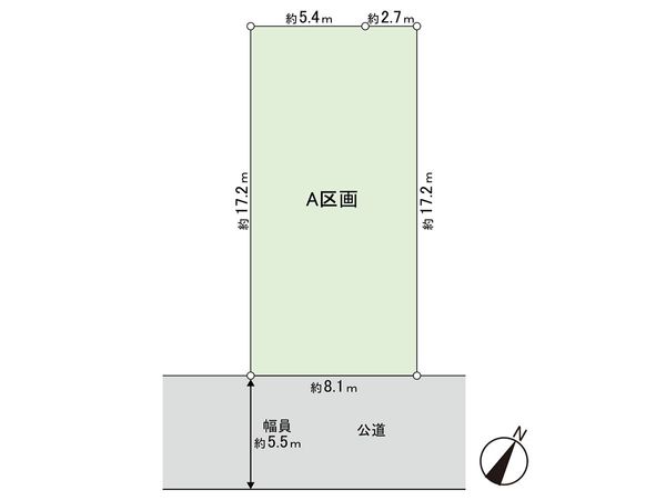 青葉区中山3丁目 土地 A区画 区画図 青葉区中山3丁目 土地 A区画 区画図