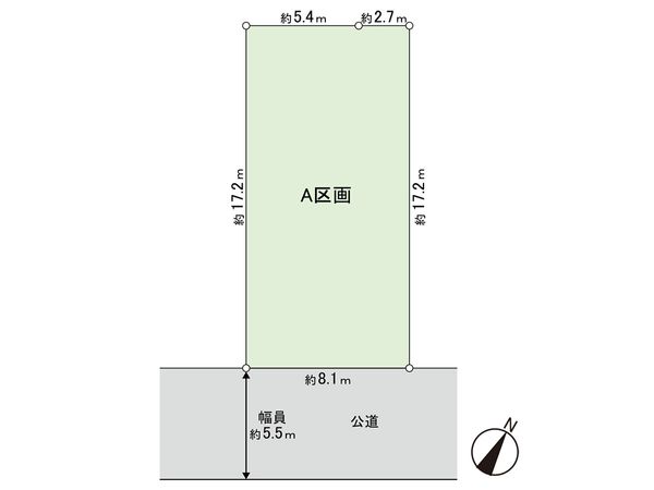青葉区中山3丁目 土地 A区画 区画図 青葉区中山3丁目 土地 A区画 区画図
