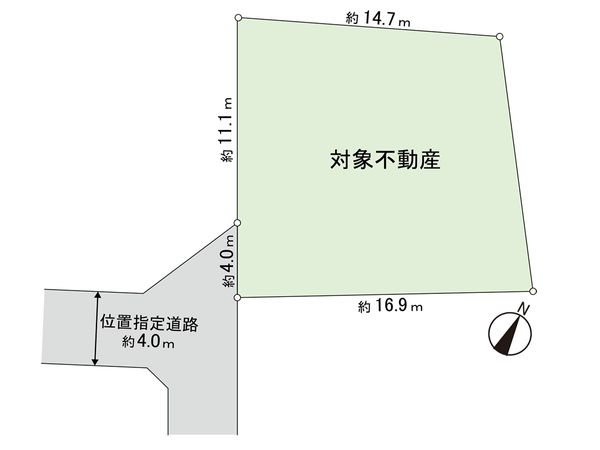 塩竈市玉川 古家付土地 区画図 塩竈市玉川 古家付土地 区画図