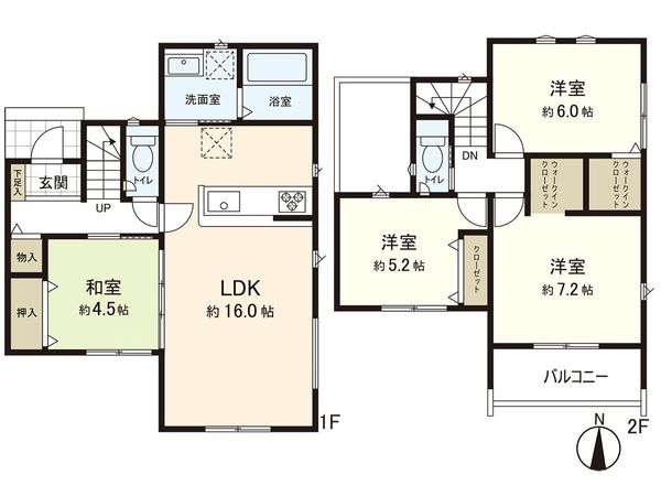 中野字寺前 2号棟 新築戸建 間取図(平面図) 中野字寺前 2号棟 新築戸建 間取図(平面図)