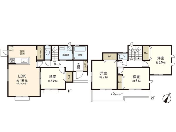 東仙台二丁目 新築戸建 間取図(平面図) 東仙台二丁目 新築戸建 間取図(平面図)