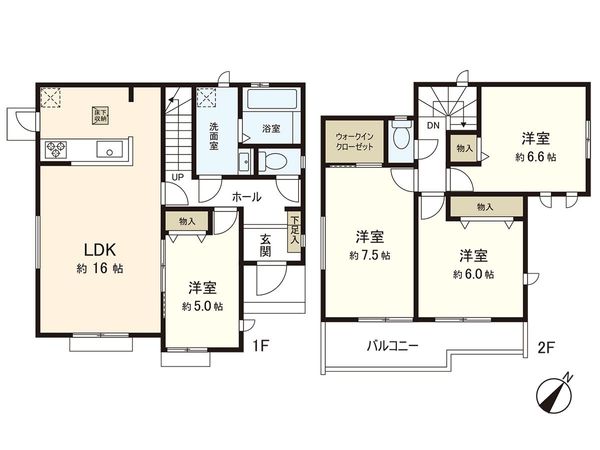 東仙台2丁目 新築戸建 間取図(平面図) 東仙台2丁目 新築戸建 間取図(平面図)
