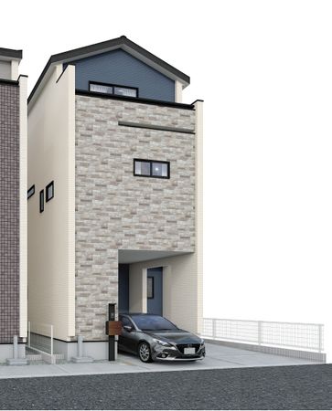 二軒茶屋 新築戸建 1号棟 外観パース図 二軒茶屋 新築戸建 1号棟 外観パース図