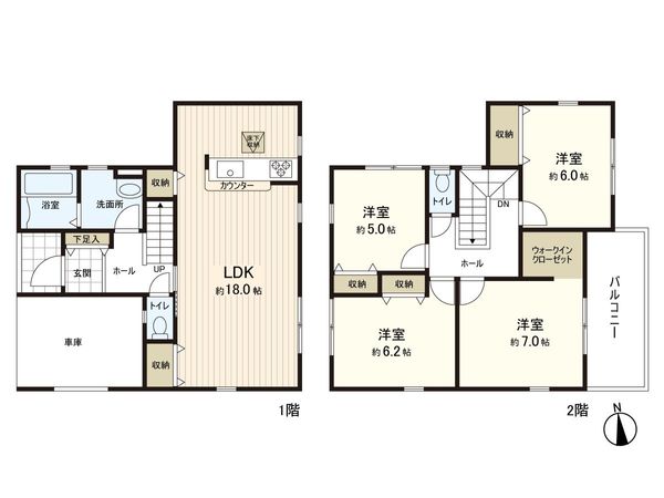上飯田三丁目 新築一戸建 3号棟 間取図(平面図)