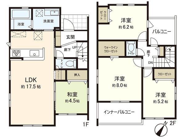 東仙台3丁目 新築戸建 間取図(平面図) 東仙台3丁目 新築戸建 間取図(平面図)