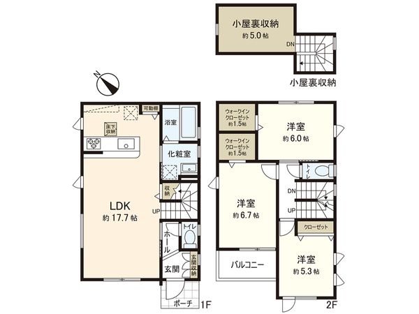 荒井7丁目 新築戸建 A棟 間取図(平面図) 間取図(平面図)