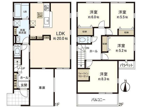 沖野1丁目 新築戸建 1号棟 間取図(平面図) 沖野1丁目 新築戸建 1号棟 間取図(平面図)