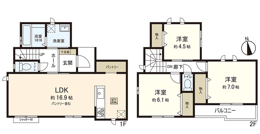 大和町2丁目 A号棟 区画図