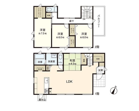 塩竈市梅の宮 戸建 間取図(平面図)