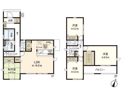 多賀城市大代1丁目 新築戸建 間取図(平面図)