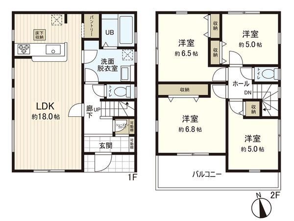 新築戸建 浮島字高原 1号棟 間取図(平面図)