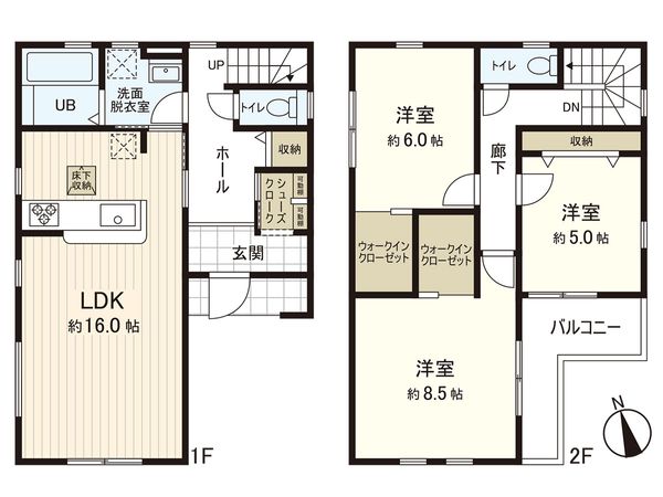 新築戸建 浮島字高原 2号棟 間取図(平面図)