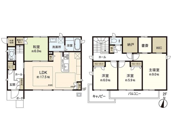 利府町新中道2丁目 戸建 間取図(平面図) 利府町新中道2丁目 戸建 間取図(平面図)
