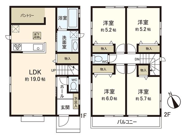 荒井7丁目 1号棟 新築戸建 間取図(平面図) 荒井7丁目 1号棟 新築戸建 間取図(平面図)