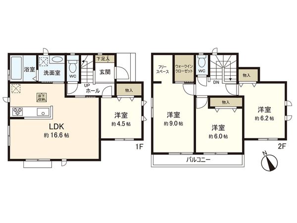 荒井7丁目 2号棟 新築戸建 間取図(平面図) 荒井7丁目 2号棟 新築戸建 間取図(平面図)