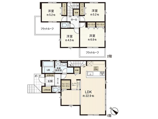 岩切2丁目 新築戸建 間取図(平面図) 岩切2丁目 新築戸建 間取図(平面図)