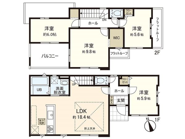 富谷市鷹乃杜3丁目 新築戸建 間取図(平面図) 富谷市鷹乃杜3丁目 新築戸建 間取図(平面図)