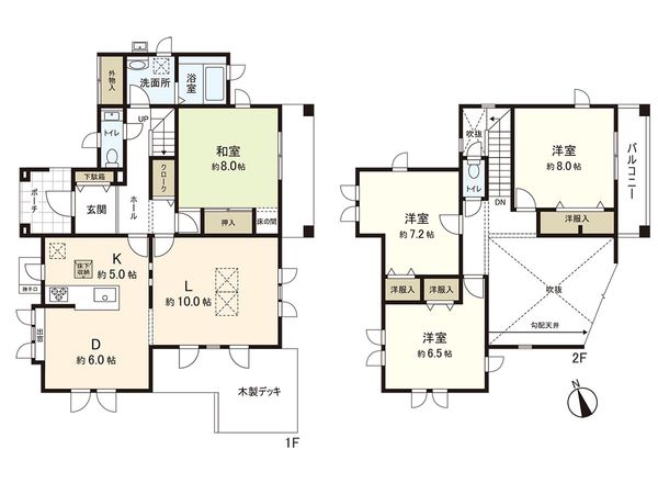 戸建 館一丁目 間取図(平面図) 戸建 館一丁目 間取図(平面図)
