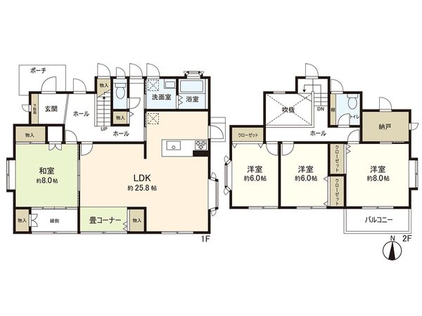 多賀城市新田字南安楽寺 中古戸建 間取図(平面図) 多賀城市新田字南安楽寺 中古戸建 間取図(平面図)