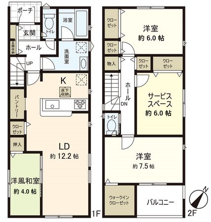 多賀城市桜木2丁目 3号棟 間取図(平面図) 多賀城市桜木2丁目 3号棟 間取図(平面図)
