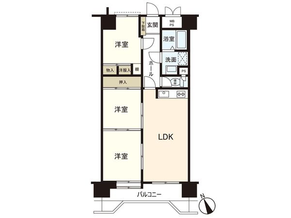 ライオンズマンション大和第2 間取図(平面図) ライオンズマンション大和第2 間取図(平面図)