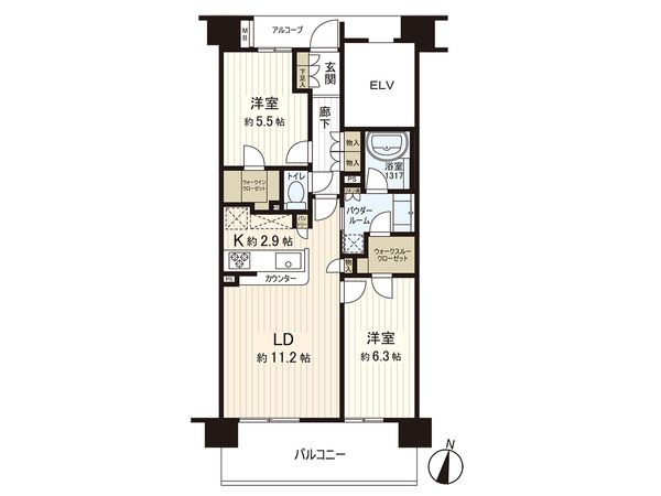 サンクレイドル東仙台プロメリア 間取図(平面図)