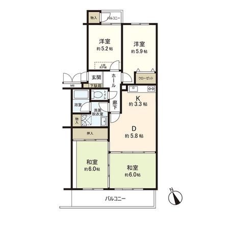 サンセレクト中野栄 間取図(平面図)