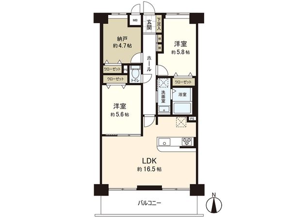ネオハイツ大和の辻 間取図(平面図)