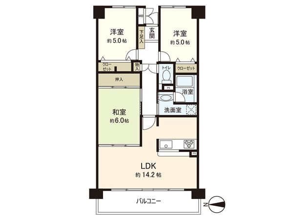 グランコート長町東 間取図(平面図)