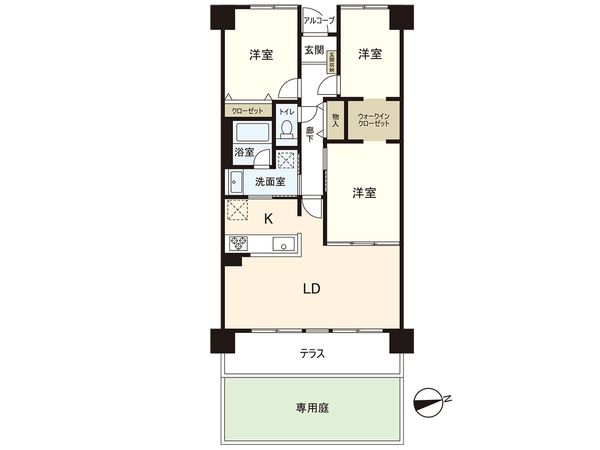 グランコート若林 間取図(平面図)