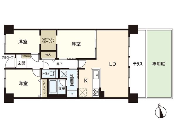 グランコート若林 間取図(平面図) グランコート若林 間取図(平面図)