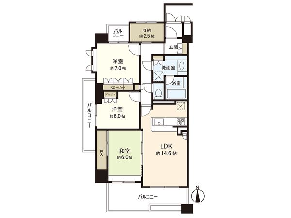 北仙台シティハウス 間取図(平面図) 北仙台シティハウス 間取図(平面図)
