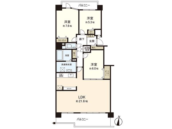 ヴェルビュみずほ台 間取図(平面図) ヴェルビュみずほ台 間取図(平面図)