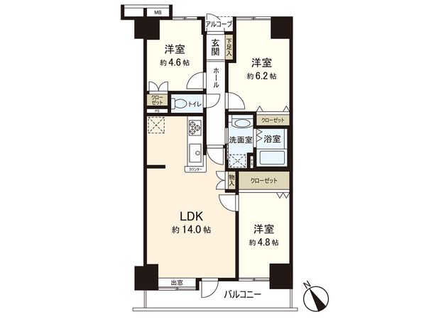 ダイアパレス多賀城 間取図(平面図) ダイアパレス多賀城 間取図(平面図)