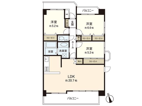 ライフコート東仙台 間取図(平面図) ライフコート東仙台 間取図(平面図)
