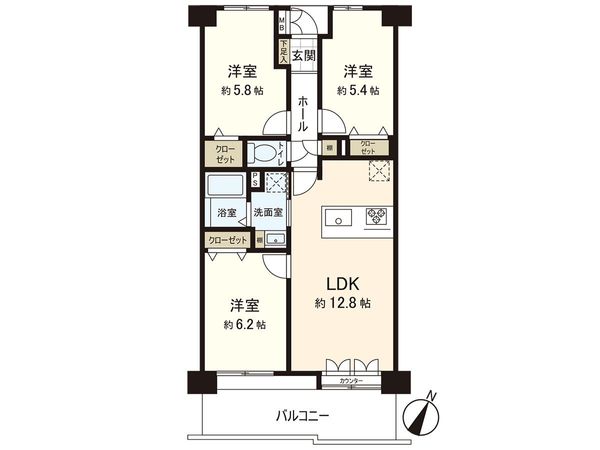 ロイヤルパレス中野栄 間取図(平面図)