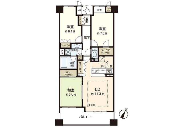 パークハウス高森ガーデン ウェストレジデンス 間取図(平面図) 間取図(平面図)