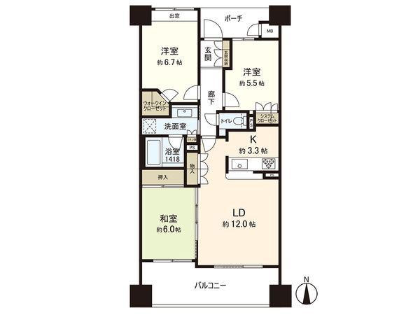 グローリオタワー多賀城駅前 間取図(平面図)
