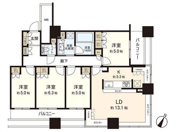 パークハウス仙台五橋タワー 間取図(平面図)
