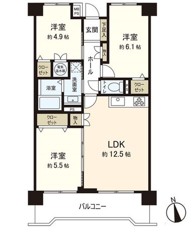 ライオンズガーデン原町 間取図(平面図)