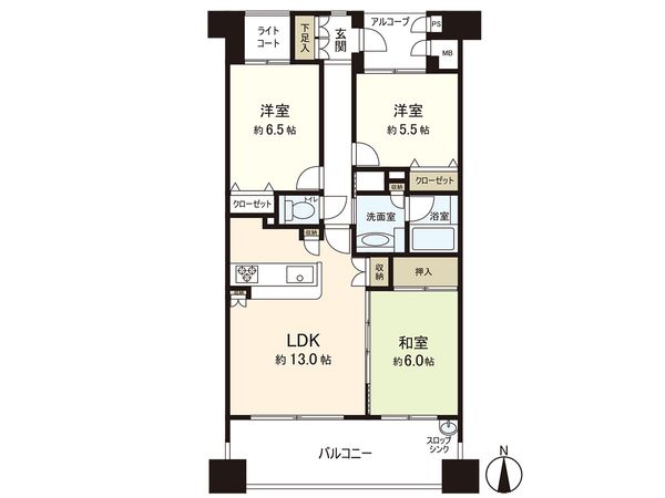 ダイアパレス榴岡Ⅲセントラルコート 間取図(平面図)