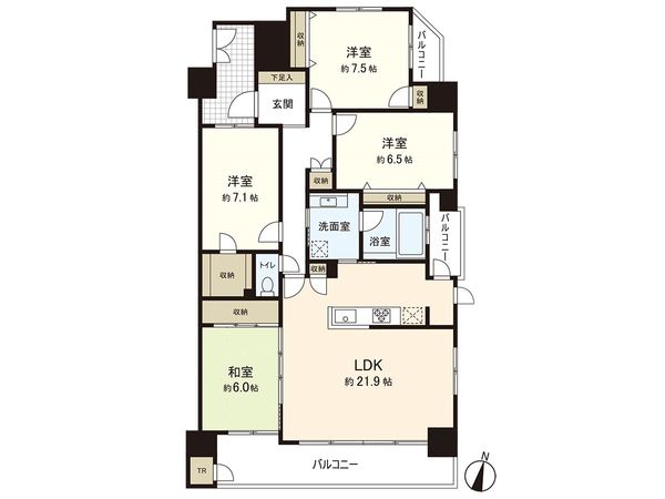 ライオンズ仙台上杉レジデンス 間取図(平面図)