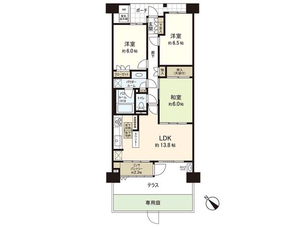 北仙台中央シティハウス 間取図(平面図)