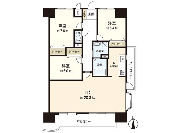 ライオンズマンション中倉 間取図(平面図)