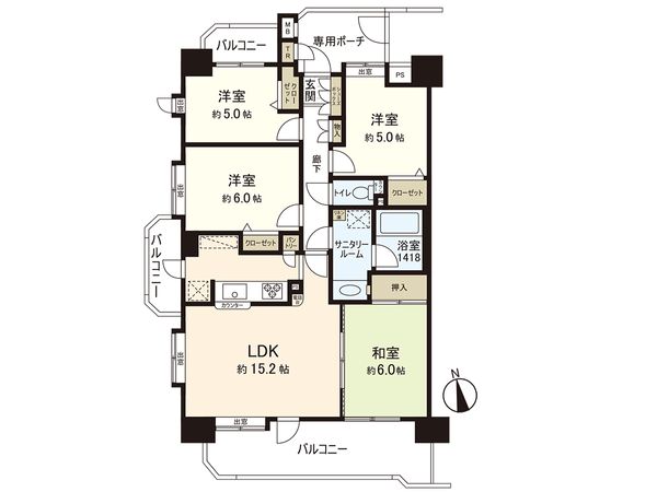 ダイアパレス大和通りⅡ 間取図(平面図)