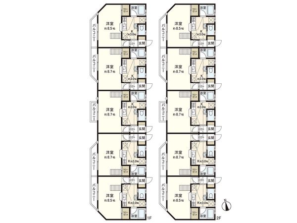 鷹乃杜4丁目 アパート 間取図(平面図) 鷹乃杜4丁目 アパート 間取図(平面図)